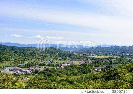 Overlooking Akabira City, a former coal mine town in Hokkaido Overlooking Akabira City, a former coal mine town in Hokkaido 82967194