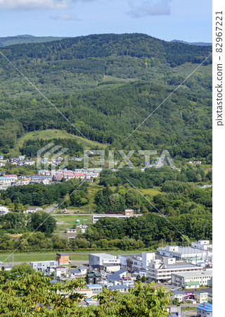 Overlooking Akabira City, a former coal mine town in Hokkaido Overlooking Akabira City, a former coal mine town in Hokkaido 82967221
