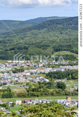 Overlooking Akabira City, a former coal mine town in Hokkaido Overlooking Akabira City, a former coal mine town in Hokkaido 82967223