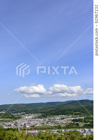 Overlooking Akabira City, a former coal mine town in Hokkaido Overlooking Akabira City, a former coal mine town in Hokkaido 82967232
