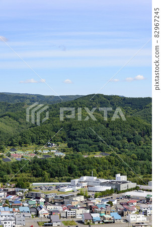 Overlooking Akabira City, a former coal mine town in Hokkaido Overlooking Akabira City, a former coal mine town in Hokkaido 82967245