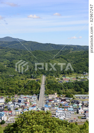 Overlooking Akabira City, a former coal mine town in Hokkaido Overlooking Akabira City, a former coal mine town in Hokkaido 82967247