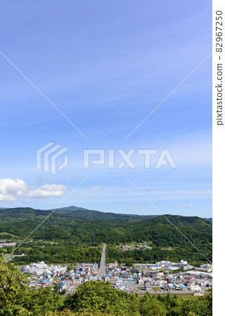 Overlooking Akabira City, a former coal mine town in Hokkaido 82967250