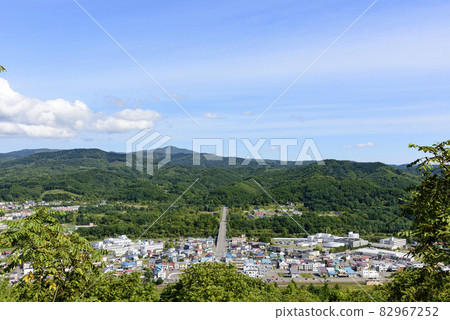 Overlooking Akabira City, a former coal mine town in Hokkaido 82967252