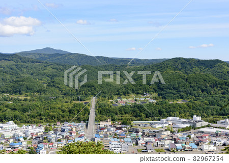 Overlooking Akabira City, a former coal mine town in Hokkaido Overlooking Akabira City, a former coal mine town in Hokkaido 82967254