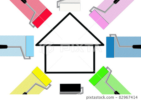 Image of painting the exterior walls of a house Image of painting the exterior walls of a house 82967414