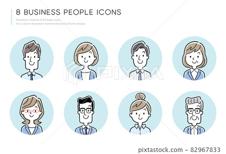 Vector Illustration Material: Business, Person Icon Set 82967833
