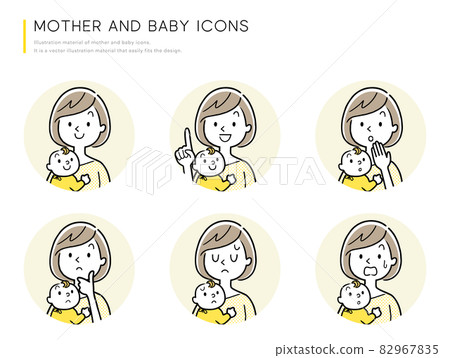 Vector illustration material: mother and child, parent and child, person icon set Vector illustration material: mother and child, parent and child, person icon set 82967835
