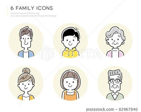矢量插圖素材：家庭、人物圖標集 82967840