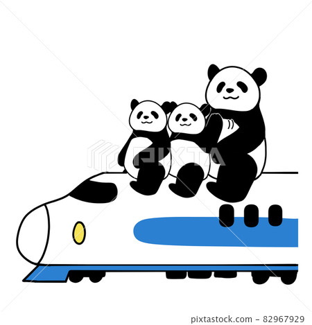 Parent-child panda riding the Shinkansen 82967929
