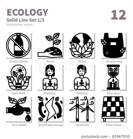 Ecology icons set, Solid Line, vector and illustration set 1 Ecology icons set, Solid Line, vector and illustration set 1 82967930