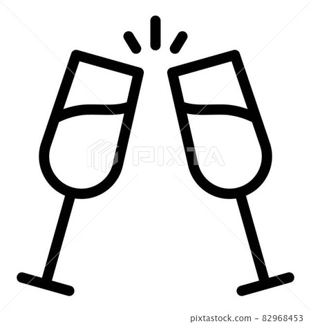 Two clinking flutes icon, outline style 82968453