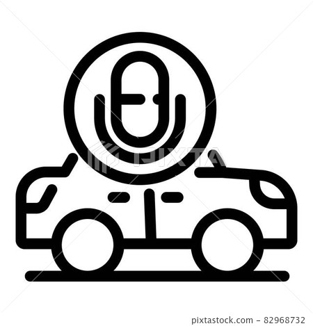 Voice assistant driverless car icon, outline style Voice assistant driverless car icon, outline style 82968732