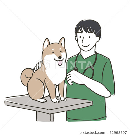 Illustration of a veterinarian to see 82968897
