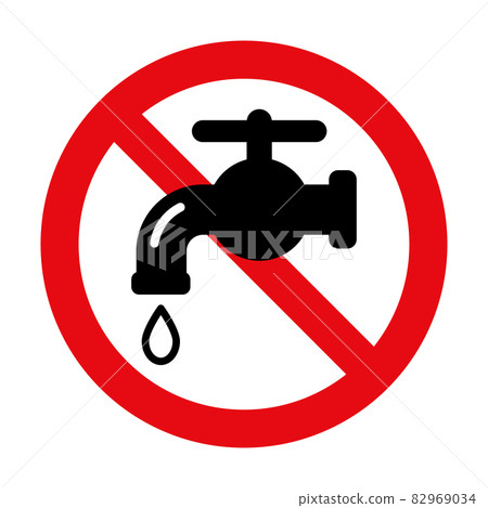 Leaky faucet and prohibition mark Leaky faucet and prohibition mark 82969034