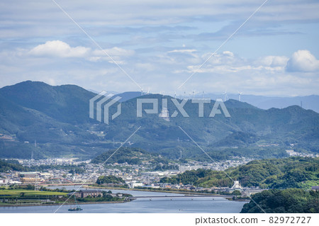Kanzanji Ropeway Lake Okuhamana seen from Ogusayama Observatory Kanzanji Ropeway Lake Okuhamana seen from Ogusayama Observatory 82972727