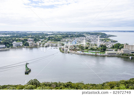 從小草山展望台看到的觀山寺纜車遊樂園和溫泉街 82972749