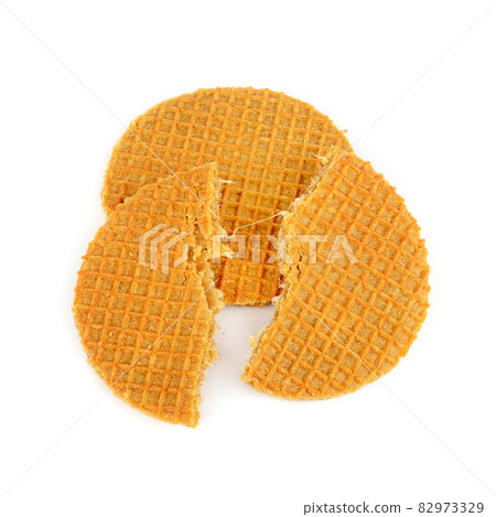 Belgian waffles isolated on white background. Belgian waffles isolated on white background. 82973329