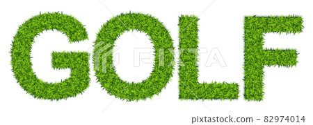 Word GOLF Made of Green Grass, Astroturf Lettering Word GOLF Made of Green Grass, Astroturf Lettering 82974014