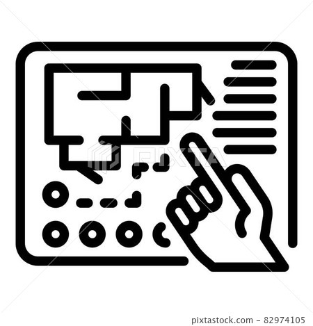 Show landscape design icon, outline style 82974105