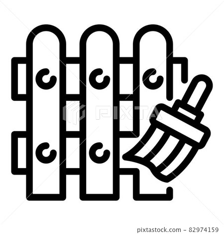 Paint wood fence icon, outline style 82974159