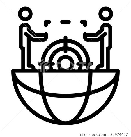 Global headhunter cooperation icon, outline style 82974407