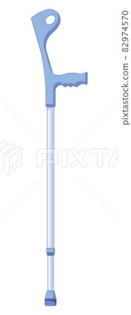 Crutches icon. Vector illustration of pair metal crutches and medical walking sticks for rehabilitation of broken leg in a flat style isolated on a white background. Vector illustration 82974570