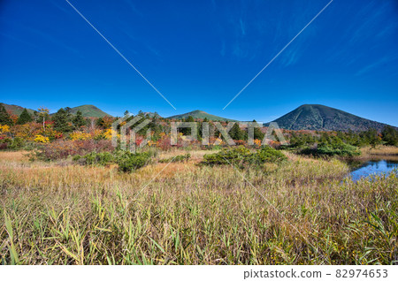 Hakkoda Mountains, Aomori Prefecture, the scenery of Suiren-numa with autumn leaves Hakkoda Mountains, Aomori Prefecture, the scenery of Suiren-numa with autumn leaves 82974653