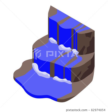 Mountain cascade icon, isometric style - Stock Illustration [82974854 ...