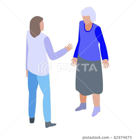 Take care grandma icon, isometric style 82974873