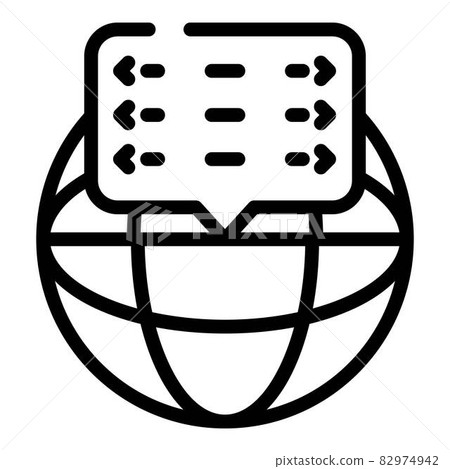 Global coding icon, outline style 82974942