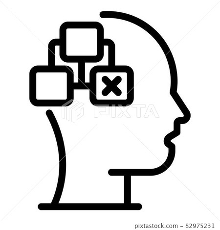 Catalog tree in the head icon, outline style Catalog tree in the head icon, outline style 82975231