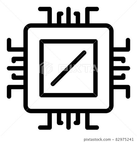 Microchip processor icon, outline style Microchip processor icon, outline style 82975241