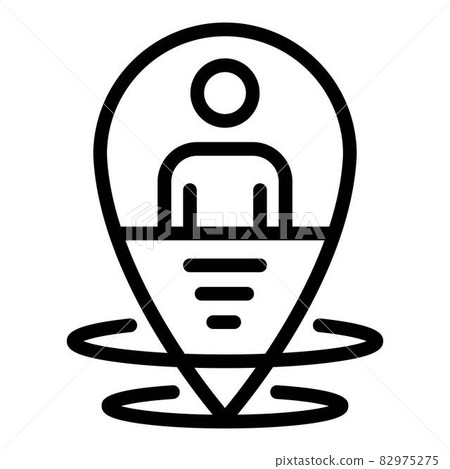 Man at the geo point icon, outline style Man at the geo point icon, outline style 82975275