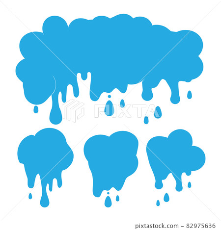 Blue rainy clouds, raining day sky, cloud set with drops Blue rainy clouds, raining day sky, cloud set with drops 82975636