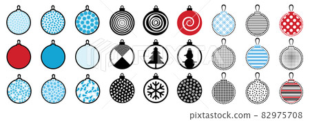 Christmas New Year ball vector icons or spheres isolated 82975708