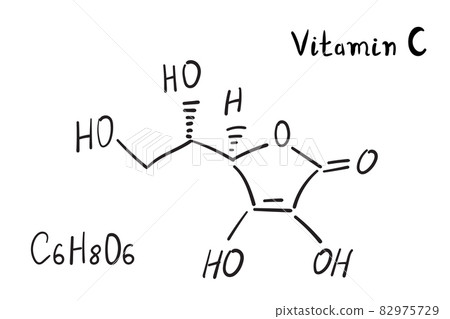 Ascorbic Acid Chemistry Molecule Formula Hand Drawn Imitation Ascorbic Acid Chemistry Molecule Formula Hand Drawn Imitation 82975729