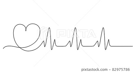 Continuous Heart Vector Illustration, One Line Art Love Symbol 82975786