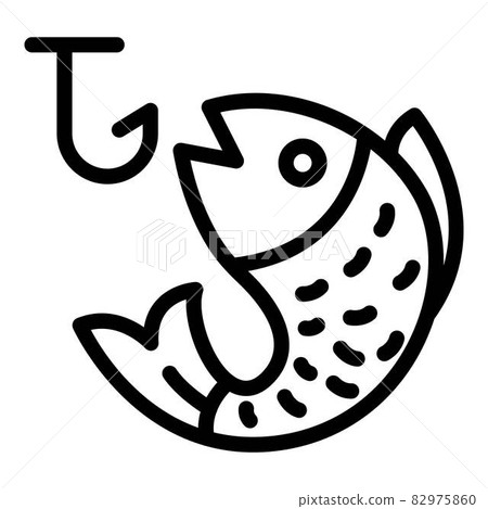 Fish lure icon, outline style 82975860