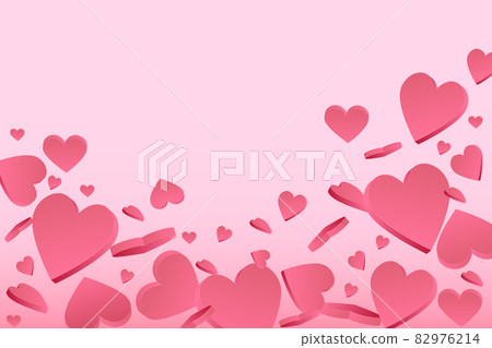 Valentine's Day background with confetti from pink hearts. Place for text. Happy Valentine's Day. Vector illustration for greeting card, banners, wallpaper, invitation, flyer, sertificate or gift card 82976214