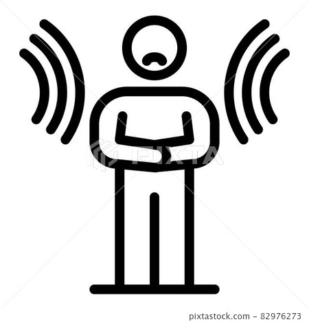 Disease action on man icon, outline style Disease action on man icon, outline style 82976273