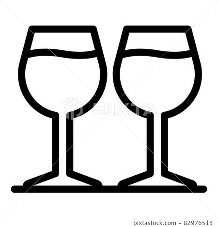 Party wine glasses icon, outline style Party wine glasses icon, outline style 82976513