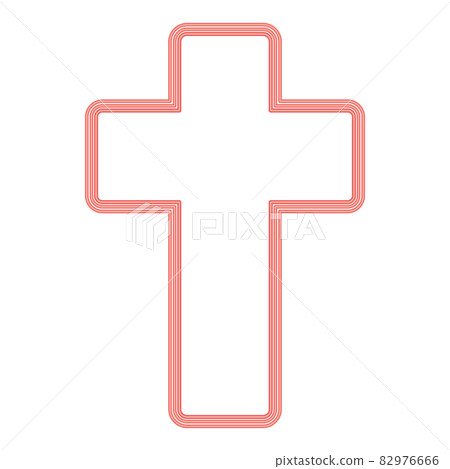Neon church cross red color vector illustration flat style image 82976666