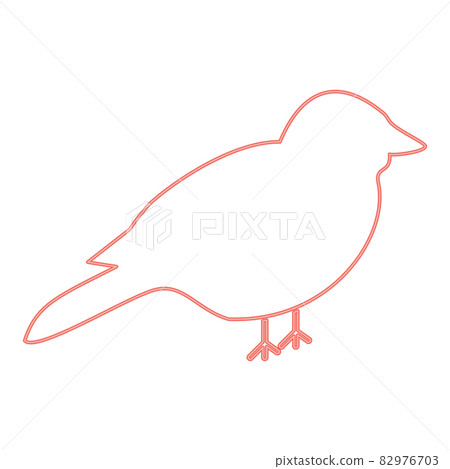 Neon bird red color vector illustration flat style image Neon bird red color vector illustration flat style image 82976703