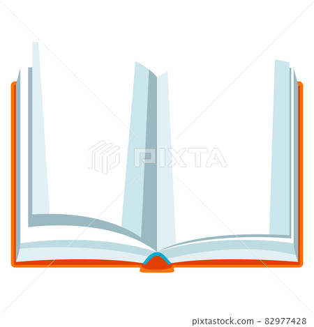 Stylized illustration of open book. School or educational icon. 82977428