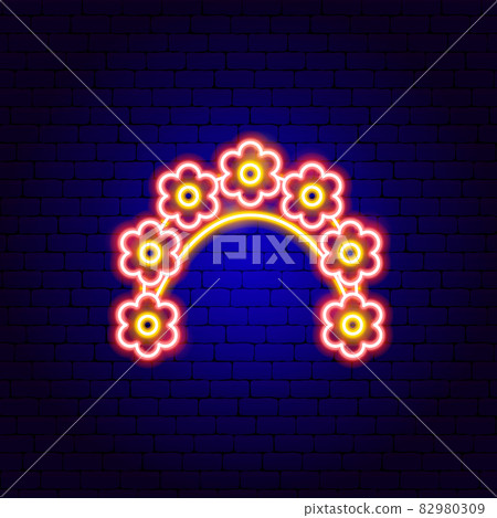 Flower Wreath Neon Sign 82980309