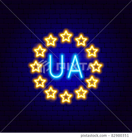 UA Ukraine Europe Neon Sign UA Ukraine Europe Neon Sign 82980351