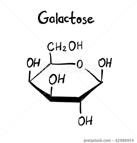 Galactose Chemistry Molecule Formula Hand Drawn Imitation 82980954
