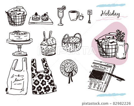 Black and white, monotone, line art illustrations (handwriting, fashion, magazines, cafes, fashion, drinks, flowers, bakers Black and white, monotone, line art illustrations (handwriting, fashion, magazines, cafes, fashion, drinks, flowers, bakers 82982226