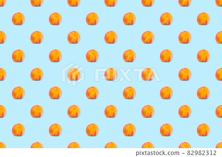 Seamless Pattern of Sweet peach on light blue background, Creative food concept, Summer fruit Seamless Pattern of Sweet peach on light blue background, Creative food concept, Summer fruit 82982312